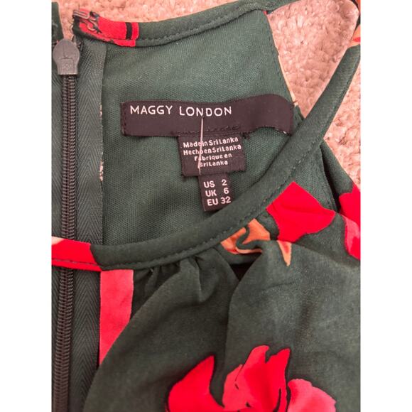 NWT Maggy London Lottie Floral Halter Cropped Jumpsuit - Size 2 - Picture 8 of 9